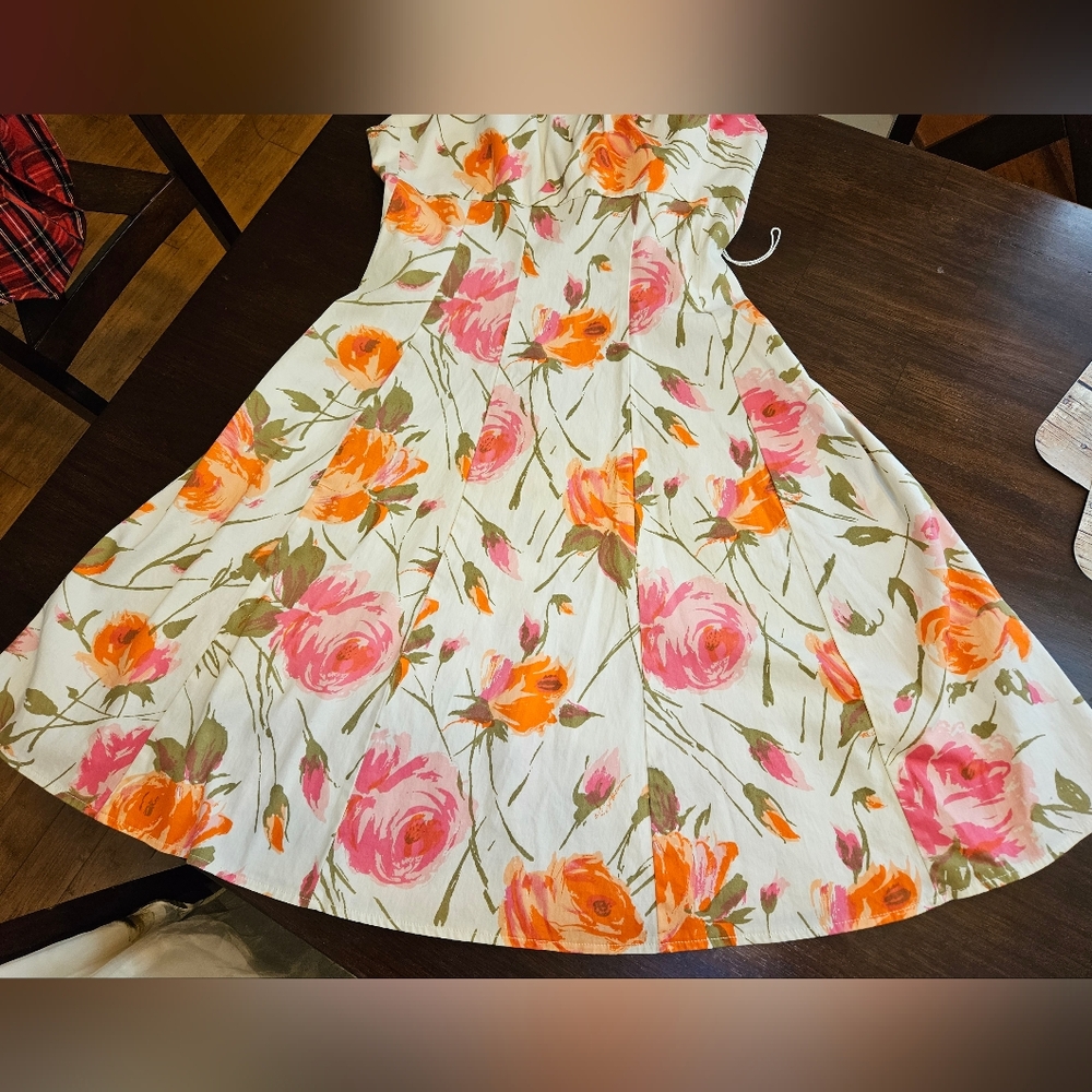 London Times Floral Square Neck Midi Dress Size 10 - Picture 5 of 11
